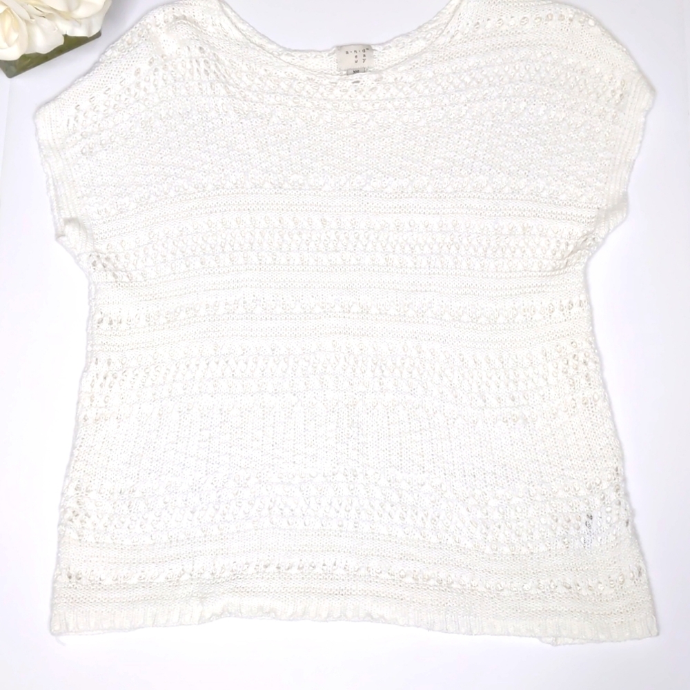 A new day crochet blouse white size XS